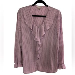 ROZ & ALI | Long Sleeve Purple Blouse XL